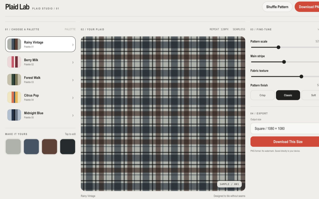 Plaid Generator × Textile Swatch Book